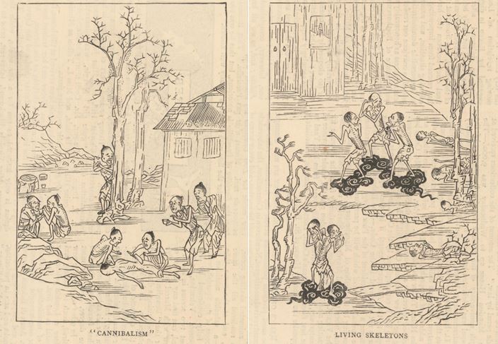 North China famine woodblock prints